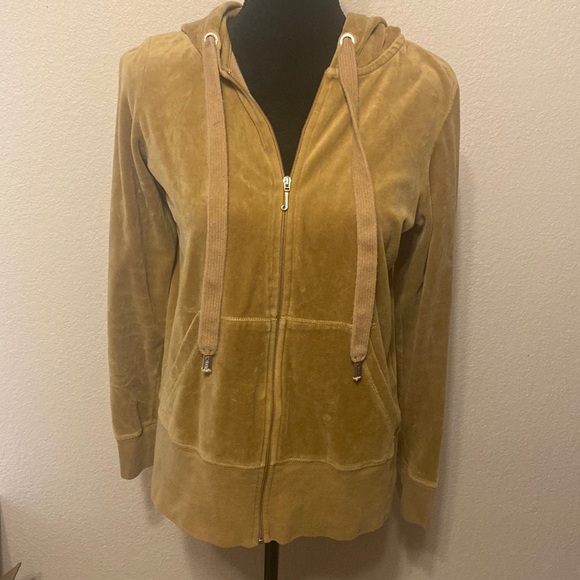 Juicy Couture Tops - Juicy Couture Olive Green Zip Up Hoodie